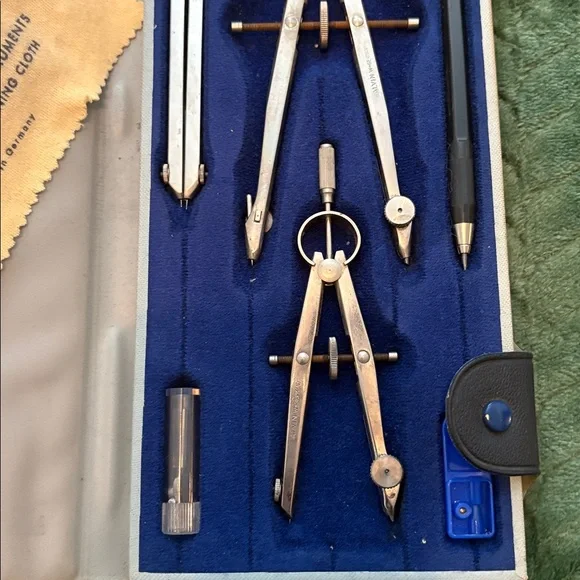 ALVIN Vintage Precision Drawing Instruments Set In Shadow Box Germany - Picture 3 of 7